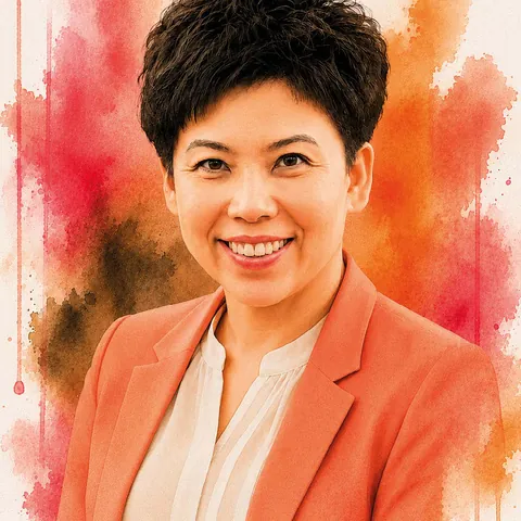 Portrait artistique de Deng Yaping